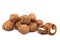 Walnuts on a white background.