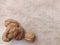 Walnuts with white marble background. high quality image. food