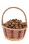 Walnuts in wicker basket