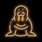 walrus animal neon glow icon illustration