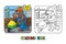 Walrus worker ABC coloring book. Alphabet W
