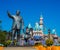 Walt Disney Mickey Mouse Statue with Cinderella Castle