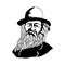 Walt Whitman.Vector portrait of Walt Whitman