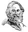 Walt Whitman, vintage illustration