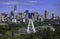 The Walterdale Bridge with the view of downtown Edmonton, Alberta, Canada