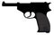 Walther pistol, gun. Vector silhouette weapon
