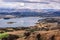 Wanaka lake and Wanaka town in morning light