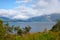 Wanaka lakefront with rainbow and mountains, Central Otago, New Zealand