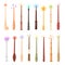 Wand vector magic stick miracle fantasy magician wizard object illustration magical set of fairytale shiny symbol with