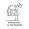 Wandering in the clouds vector line icon, linear concept, outline sign, symbol