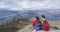 Wanderlust adventure and hiking travel vacation concept with hiker couple