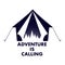 Wanderlust tent travel logo adventure calling vector