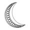 Waning moon icon black and white