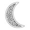 Waning moon icon black and white