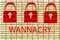 The wannacry and binary code concept on the desktop screen. the
