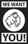 We want you,  line illustration icon