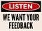 We want your feedback attention board