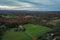 Wantage Township, Sussex County, NJ, and Kittatinny Mountains with High Point late fall sunset aerial