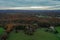 Wantage Township, Sussex County, NJ, and Kittatinny Mountains with High Point late fall sunset aerial