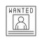 Wanted poster announcement, police related icon editable stroke