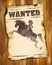 wanted poster empty with silhouette of a beauty girl on horseback