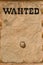 Wanted poster with a hole
