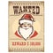 Wanted poster Santa Claus on old paper card
