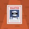 Wanted Robot Criminal Banner Template, Cybercrime Placard Vector Illustration