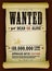 Wanted Vintage Poster On Parchment