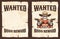 Wanted vintage poster - skull cowboy with guns