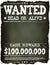 Wanted Vintage Western Poster On Chalkboard