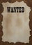 Wanted with a wooden background