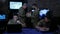 War base, group military IT professionals, on briefing, in