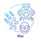 War concept icon. Military action idea thin line illustration. Warfare terrorism. Armed forces. Offensive. Military