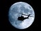 War Helicopter on Full Moon