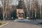 War memorial in memory of the Second World War and the Great Patriotic War of 1941-1945. Sculpture Head of a soldier made of