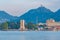 War memorial on shore of lake Como in Italy