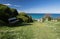 War memorial tombstones on atlantic coastal footpath in bidart, france