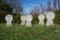 War memorial tombstones on atlantic coastal footpath in bidart, france