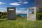 War memorial tombstones on atlantic coastal footpath in bidart, france