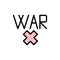 War, prohibit icon. Simple color with outline vector elements of flower children icons for ui and ux, website or mobile