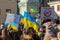 War protest supporting Ukraine at Gustaf Adolfs square..