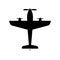 War Retro Plane Silhouette Icon. Military Vintage Airplane Glyph Pictogram. Army Aircraft Weapon Scout Icon. Aero Flight