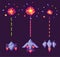War of Spaceship, Pixel Cosmic Equipment Vector