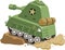 War Tank vehicle climbing cartoon