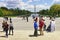 War veterans at Lincoln Memorial Reflecting Pool Washington