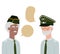 War veterans with speech bubble character