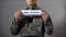 War victim word written on sign in male soldier hands, mental disorder, trauma