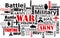 War violence word cloud vector illustration