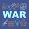 War word concepts banner. Military action, terrorist attacks, warfare. Presentation, website. Terrorism problem